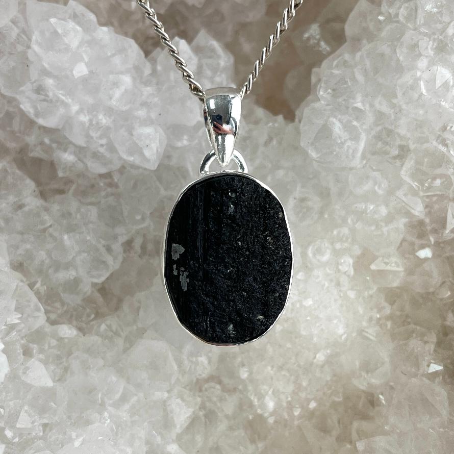 Sterling Silver Pendant - Black Tourmaline Sterling Silver Pendant - Black Tourmaline